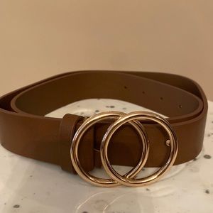 Faux brown leather belt
